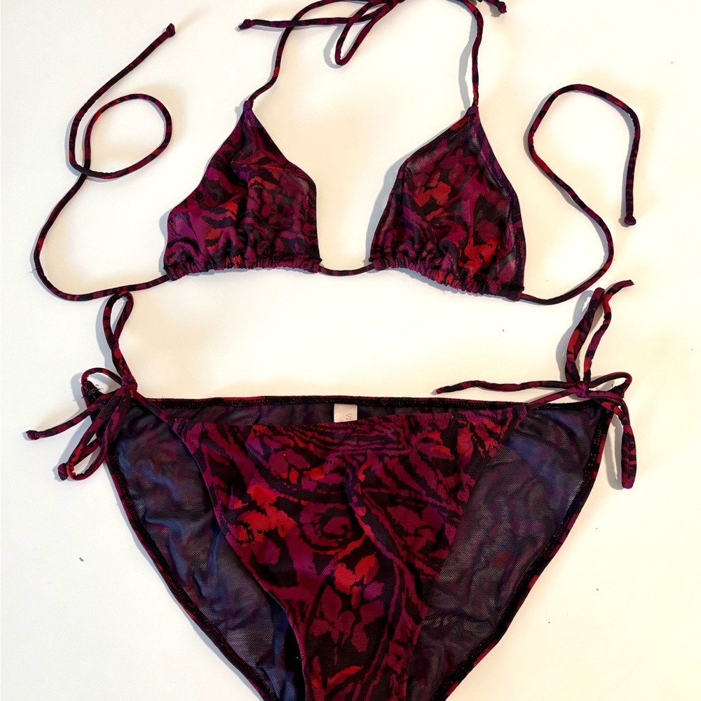 Victoria's Secret Red and Black Bikini